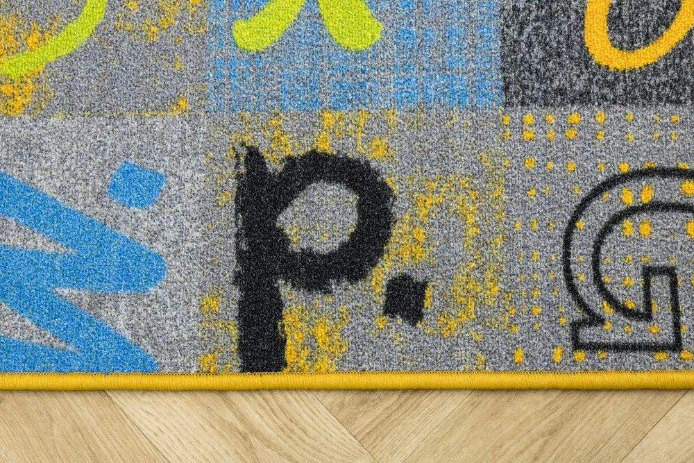 Akcila DYWAN DLA DZIECKA PILKA Žalias KOLOROWY BLACKBOARD LITERY CYFRY 250x300 cm