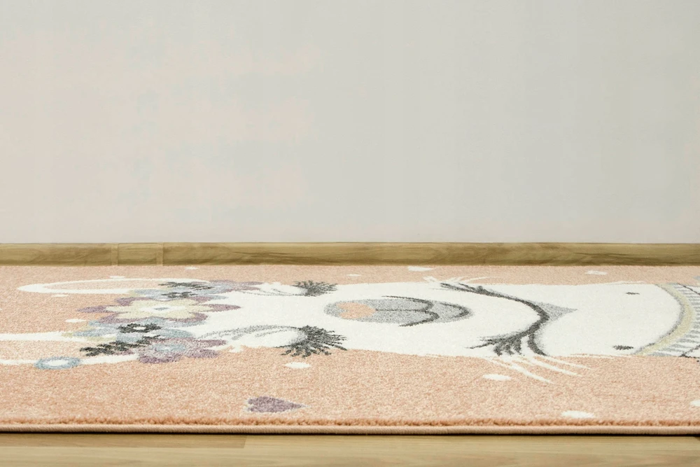 Akcila DYWAN DLA DZIEWCZYNKI SŁODKA LAMA PUDROWY RÓŻ SERDUSZKA LIMA 200x290 cm
