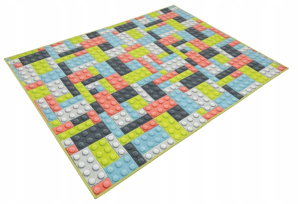 Akcila DYWAN DO POKOJU DZIECI DZIECKA PASTELOWY W Kaladėlės 3D NA WYMIAR 100x200 cm
