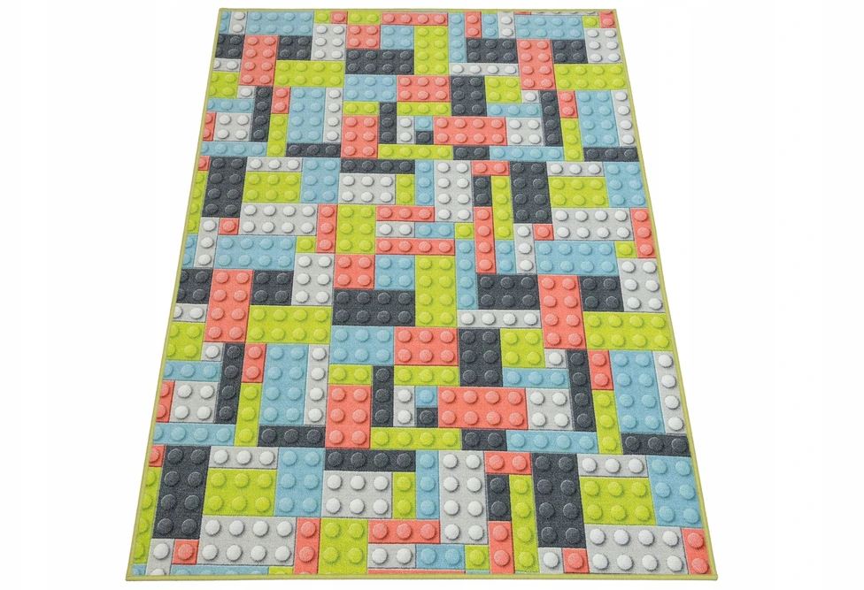 Akcila DYWAN DO POKOJU DZIECI DZIECKA PASTELOWY W Kaladėlės 3D NA WYMIAR 100x200 cm
