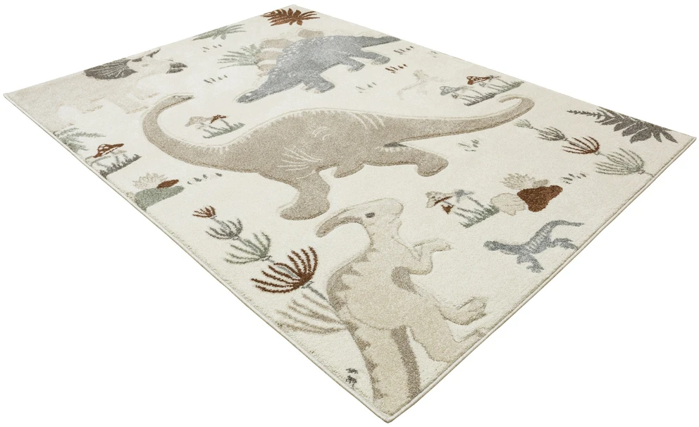 Akcila DYWAN DO POKOJU DZIECIECEGO BEŻ KREM W DINOZAURY WYCINANY TANAMI 160x230 cm