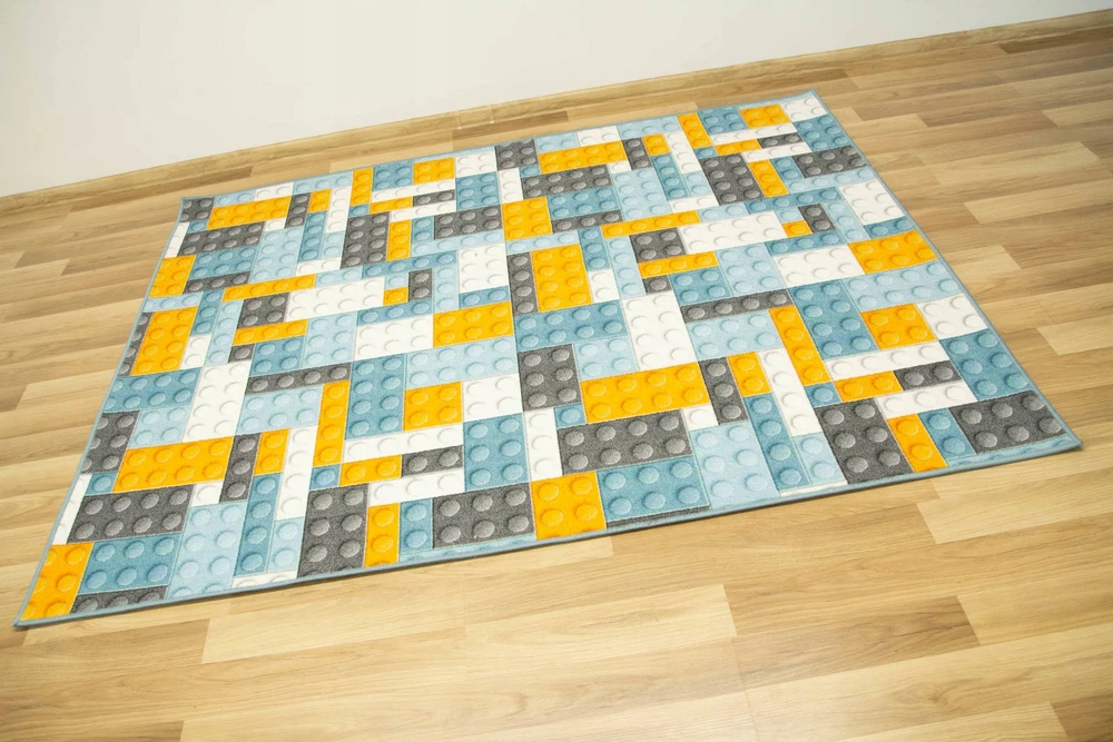 Akcila DYWAN DO POKOJU DZIECKA KOLOROWY W Kaladėlės PASTELOWE NA FILCU 100x200 cm