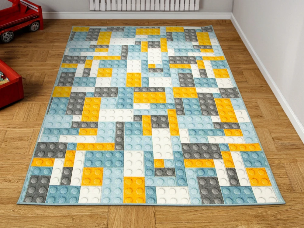 Akcila DYWAN DO POKOJU DZIECKA KOLOROWY W Kaladėlės PASTELOWE NA FILCU 100x200 cm
