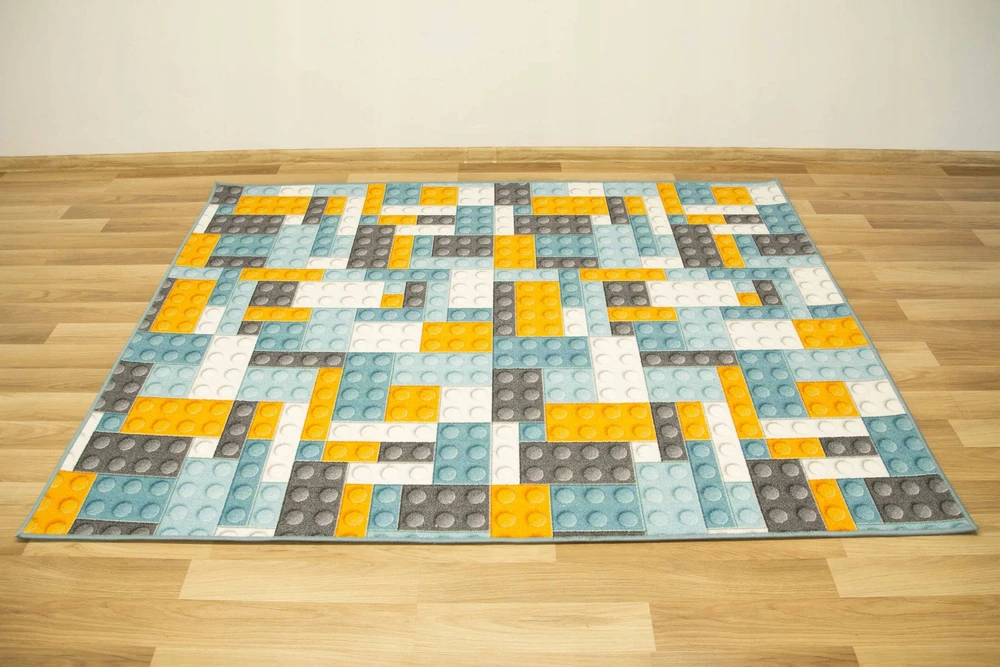 Akcila DYWAN DO POKOJU DZIECKA KOLOROWY W Kaladėlės PASTELOWE NA FILCU 100x200 cm