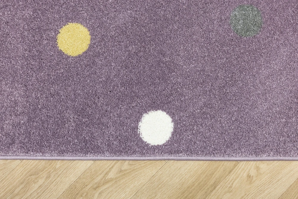 Akcila DYWAN DO POKOJU DZIECKA PASTELOWY Violetinis W KROPECZKI LIMA 180x270 cm