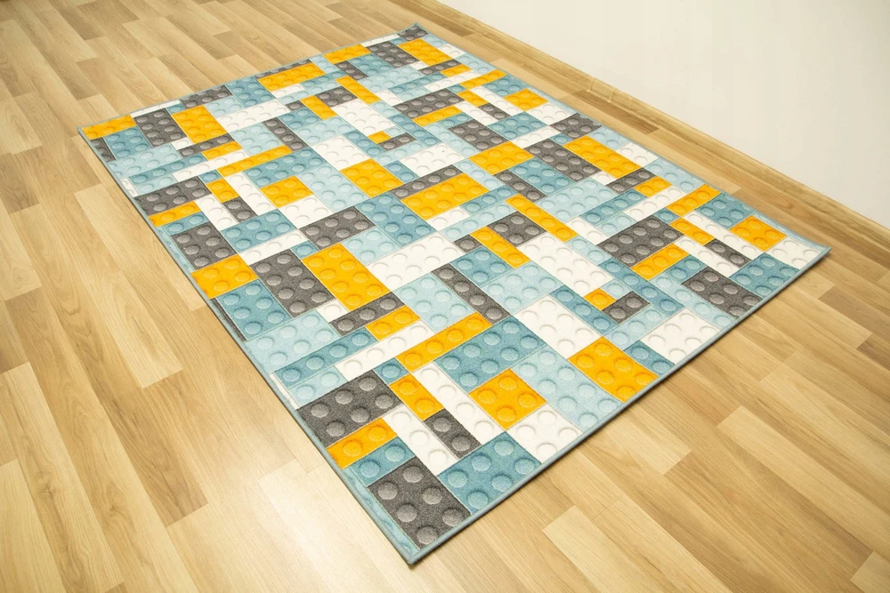Akcila DYWAN DZIECIĘCY DLA DZIECI BARWNY WZÓR Kaladėlės NA FILCU NA WYMIAR 100x150 cm