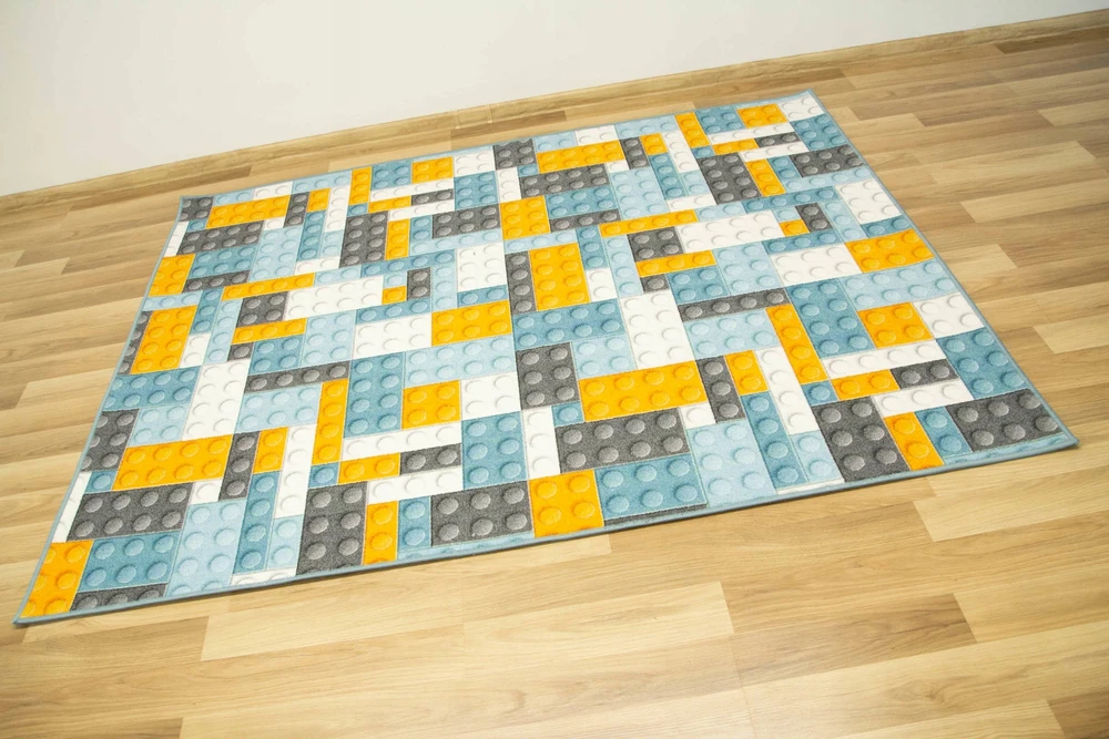Akcila DYWAN DZIECIĘCY DLA DZIECI BARWNY WZÓR Kaladėlės NA FILCU NA WYMIAR 100x150 cm