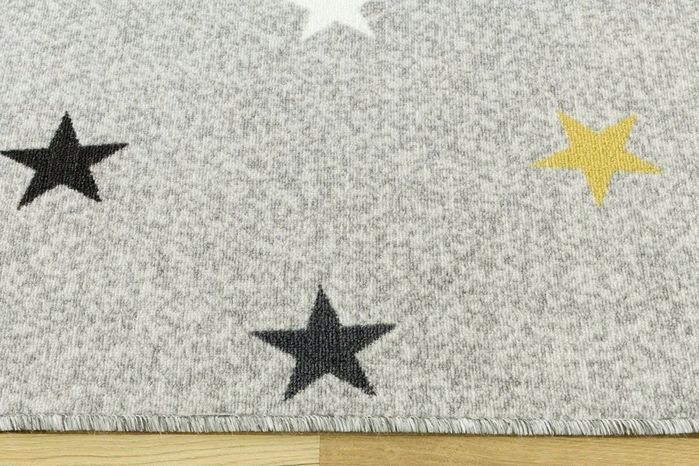 Akcila DYWAN DZIECIĘCY DLA DZIECI PILKA Geltonas GWIAZDKI NA FILCU STARS 150x200 cm