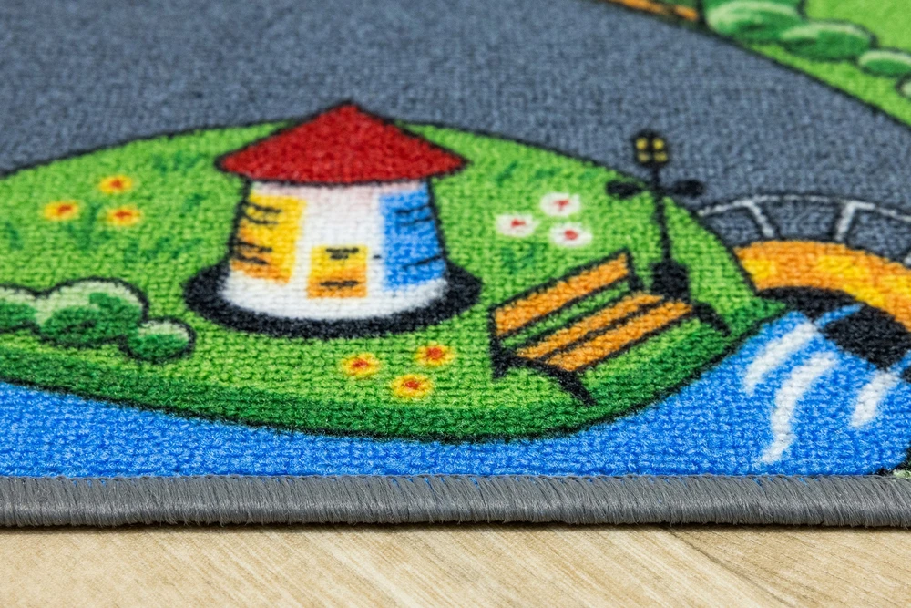 Akcila DYWAN DZIECIĘCY KOLOROWY MIASECZKO DROGA FILC LITTLE VILLAGE 200x400 cm