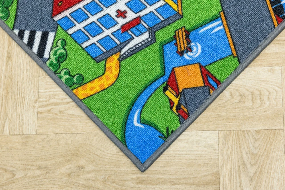 Akcila DYWAN DZIECIĘCY KOLOROWY MIASECZKO DROGA FILC LITTLE VILLAGE 200x400 cm