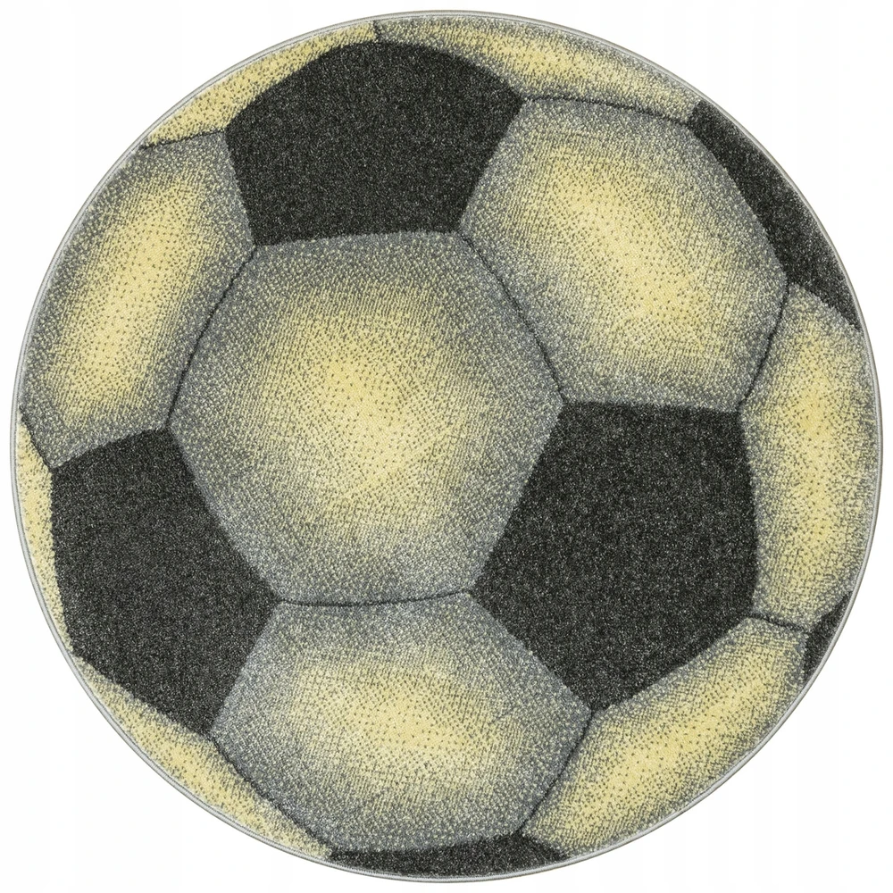 Akcila DYWAN DZIECIĘCY LIMA OKRĄGŁY FOOTBALL GRAFIT PILKA Geltonas MELANŻ śr. 140 cm