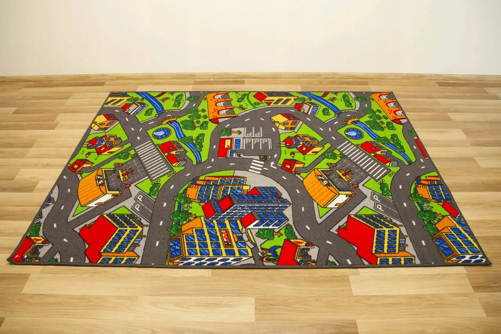Akcila DYWAN DZIECIĘCY ULICE DLA CHŁOPCA ULICZKI DROGA PĘTELKOWY CLEVER 250x300 cm