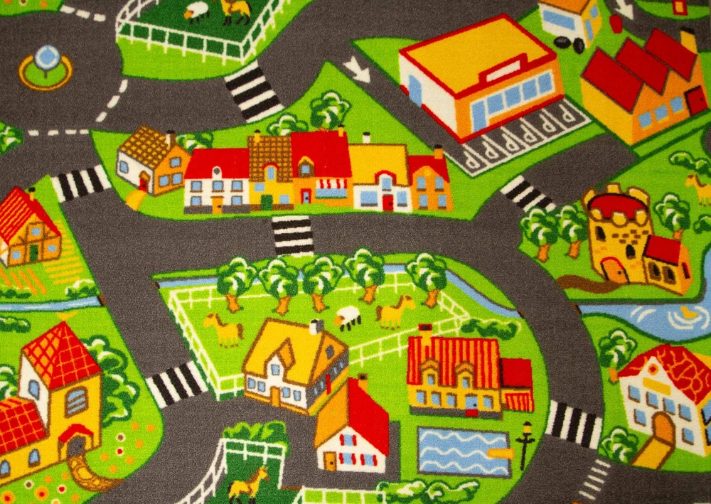 Akcila DYWAN DZIECIĘCY ULICE MIASTO DROGA ULICZKI POKOJU DZIECKA CRAZY 100x150 cm