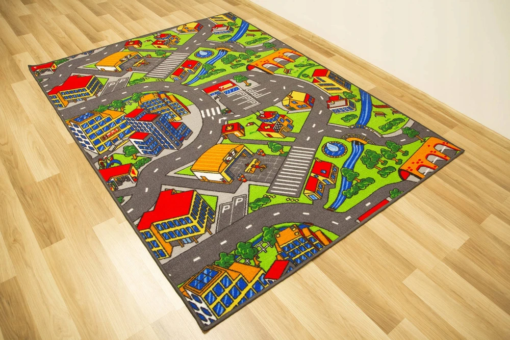 Akcila DYWAN DZIECIĘCY ULICE ULICZKI DROGA PĘTELKOWY DLA CHŁOPCA CLEVER 200x250 cm