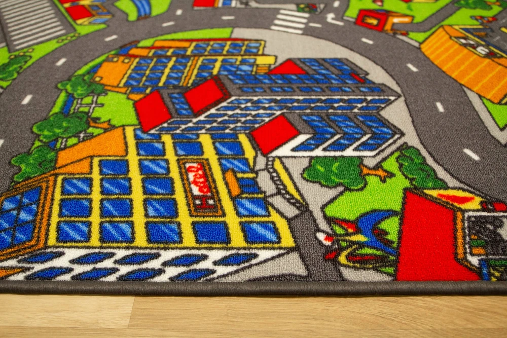 Akcila DYWAN DZIECIĘCY ULICE ULICZKI DROGA PĘTELKOWY DLA CHŁOPCA CLEVER 200x250 cm