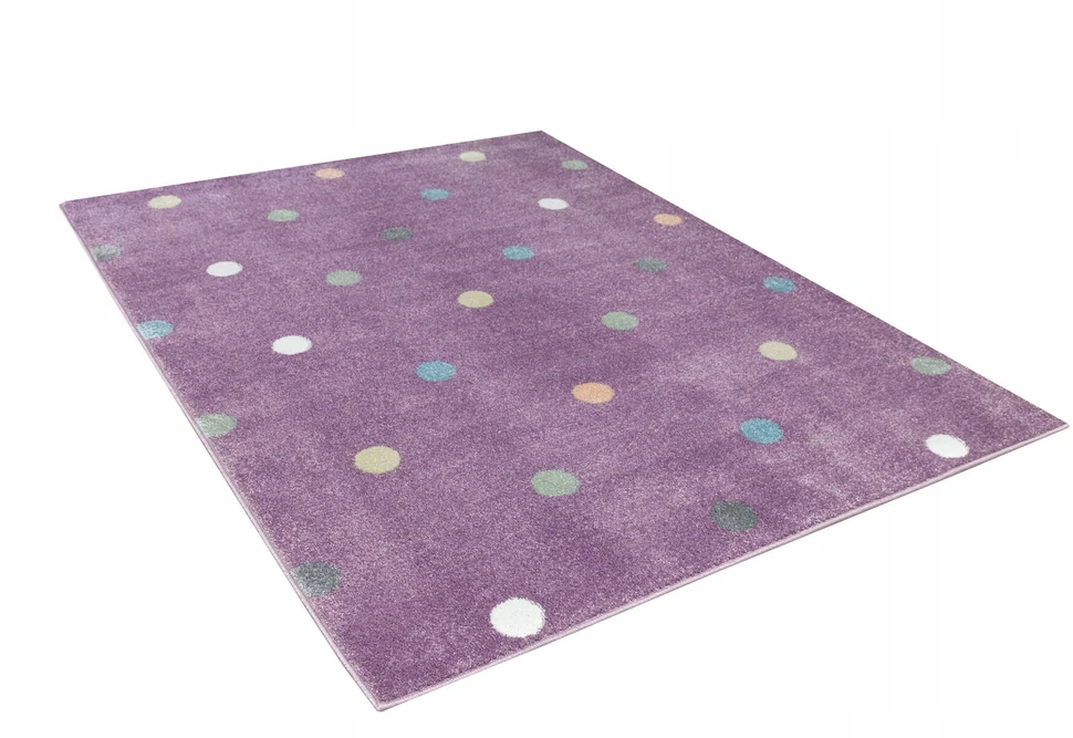 Akcila DYWAN DZIECIĘCY Violetinis W KROPECZKI KOLOROWY MIĘCIUTKI LIMA 150x300 cm