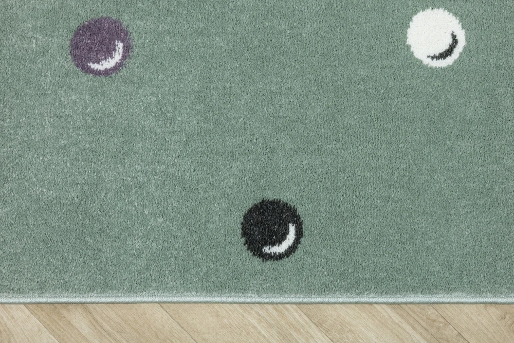 Akcila DYWAN DZIECIĘCY Žalias KOLOROWY KROPKI MIĘCIUTKI DO POKOJU LIMA 100x200 cm
