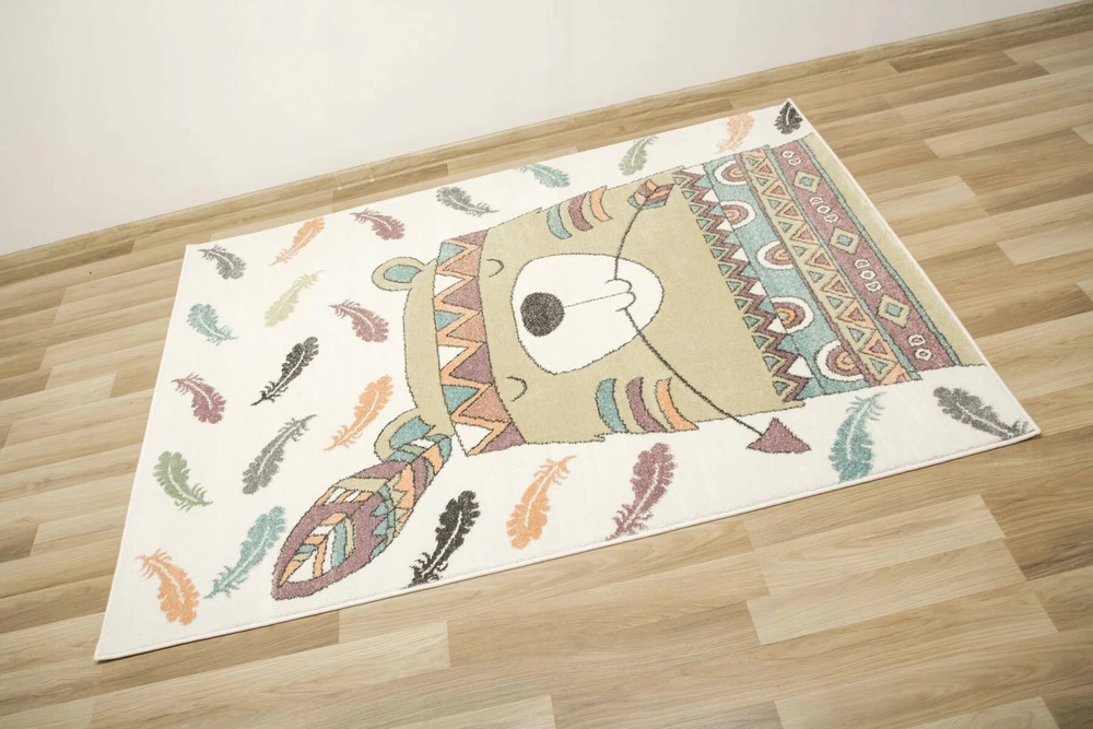 Akcila DYWAN MIĘCIUTKI DO POKOJU DZIECI KOLOROWY MISIEK INDIANIN LIMA 140x190 cm