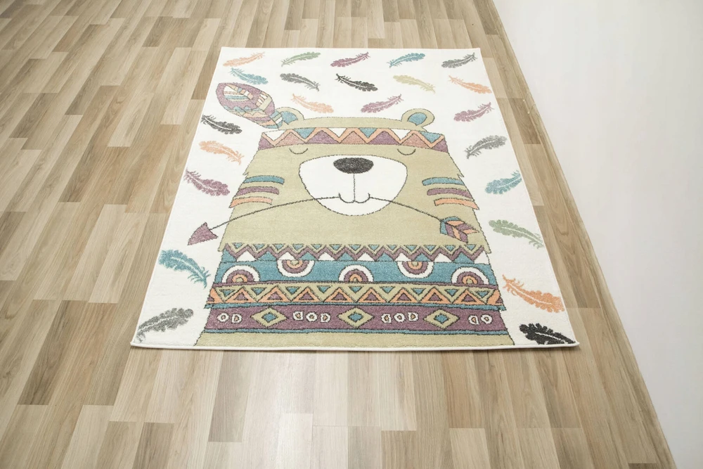 Akcila DYWAN MIĘCIUTKI DO POKOJU DZIECI KOLOROWY MISIEK INDIANIN LIMA 140x190 cm