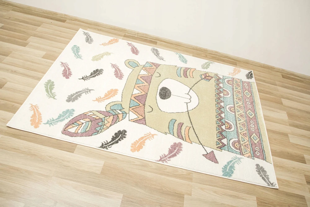 Akcila DYWAN MIĘCIUTKI DO POKOJU DZIECI KOLOROWY MISIEK INDIANIN LIMA 140x190 cm