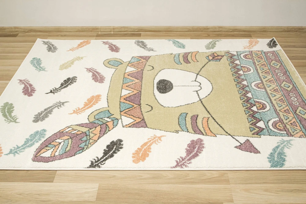 Akcila DYWAN MIĘCIUTKI DO POKOJU DZIECI KOLOROWY MISIEK INDIANIN LIMA 140x190 cm