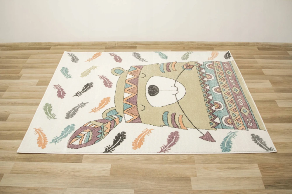 Akcila DYWAN MIĘCIUTKI DO POKOJU DZIECI KOLOROWY MISIEK INDIANIN LIMA 140x190 cm