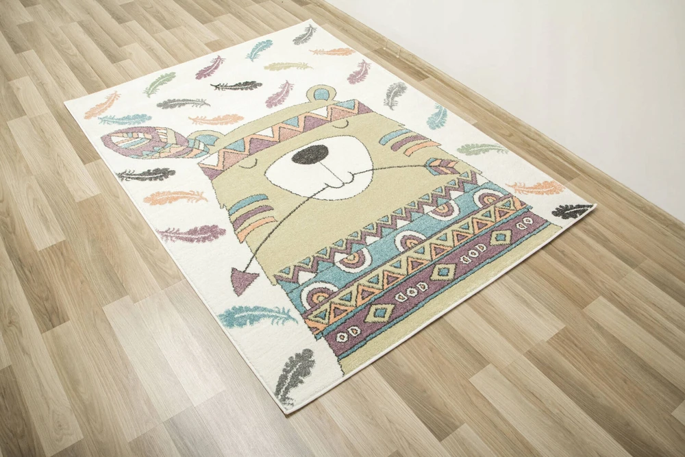 Akcila DYWAN MIĘCIUTKI DO POKOJU DZIECI KOLOROWY MISIEK INDIANIN LIMA 140x190 cm