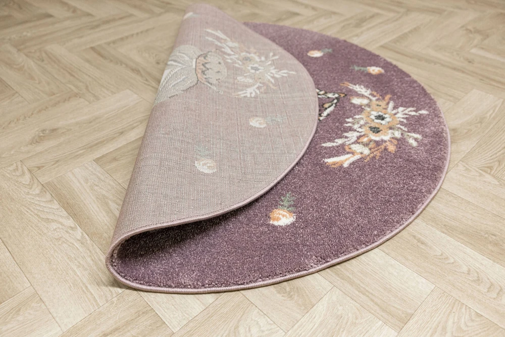Akcila DYWAN OKRĄGŁY DZIECIĘCY BALETNICA KRÓLEWNA FIOLET KREMOWY LIMA śr. 160 cm