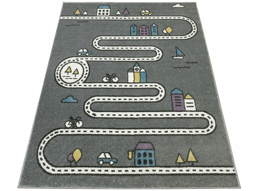 Akcila DYWAN PASTELOWY DO POKOJU DZIECKA ULICZKI MIASTO DROGA LIMA 120x170 cm