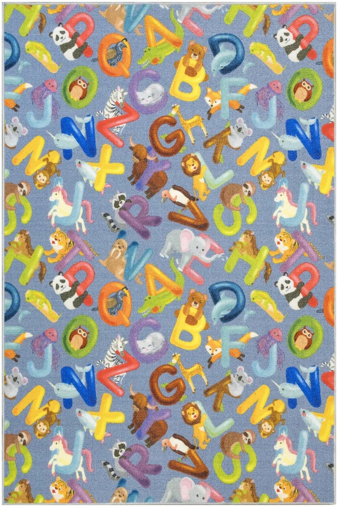 Akcila DYWAN PILKA ALFABET DO POKOJU DZIECKA DZIECI LITERKI ZWIERZĄTKA 250x300 cm