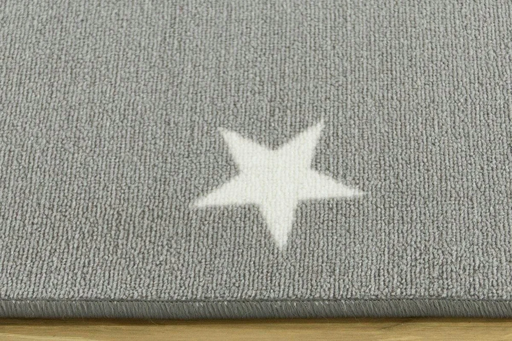 Akcila DYWAN SZARO Geltonas DO POKOJU DZIECI W GWIAZDKI NA FILCU STARS 200x250 cm