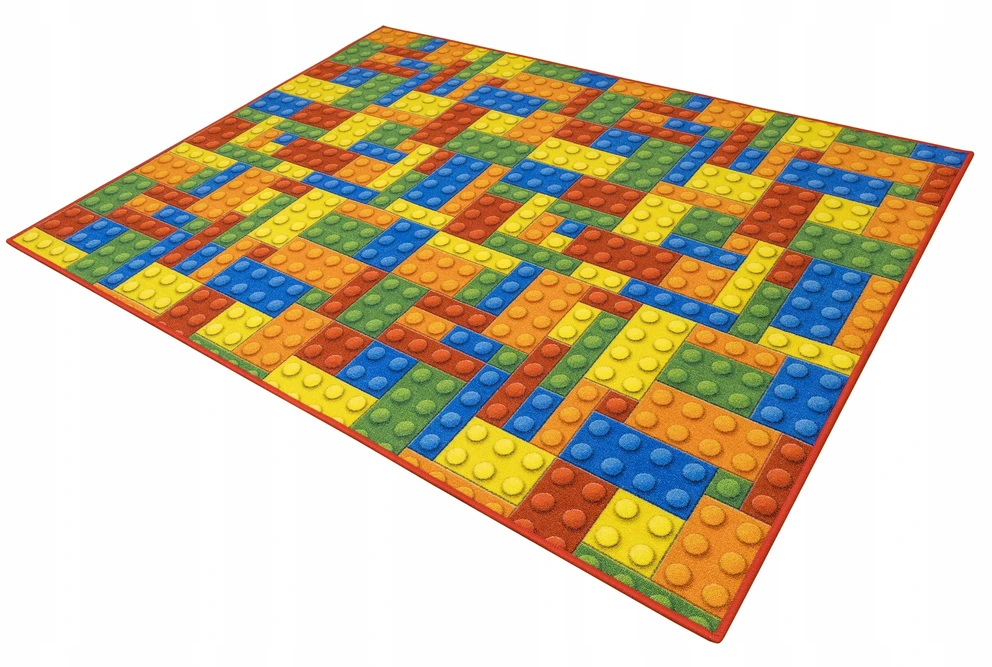 Akcila DYWAN W Kaladėlės DO POKOJU DZIECKA DZIECI MODNY KOLOROWY NA FILCU 200x400 cm