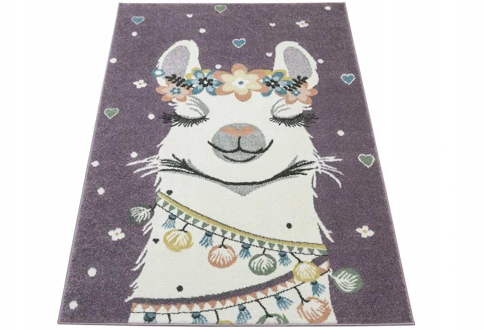 Akcila GRAŽUS PURURINIS KILIMAS MERGAITEI SWEET LAMA HEARTS LIMA 120x170 cm