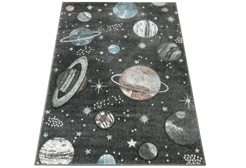 Akcila KILIMAS BERNIUKUI GRAFITINĖS PLANETOS SPACE GALATICA STARS LIMA 140x190 cm