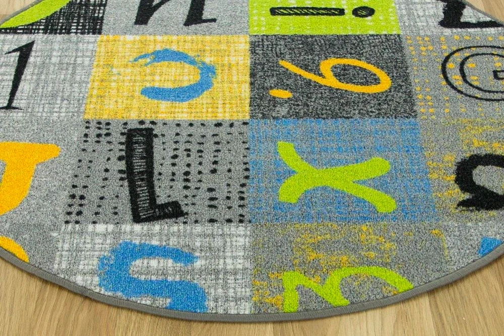 Akcila śr. 150 cm OKRĄGŁY PILKA DYWAN DLA DZIECI LITERKI