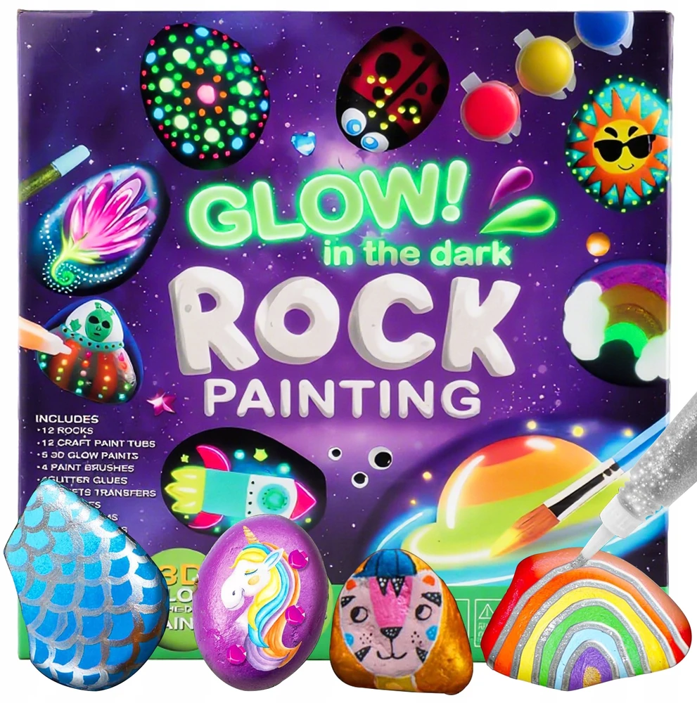 Akmens tapybos rinkinys Creative Glow in the Dark Kit