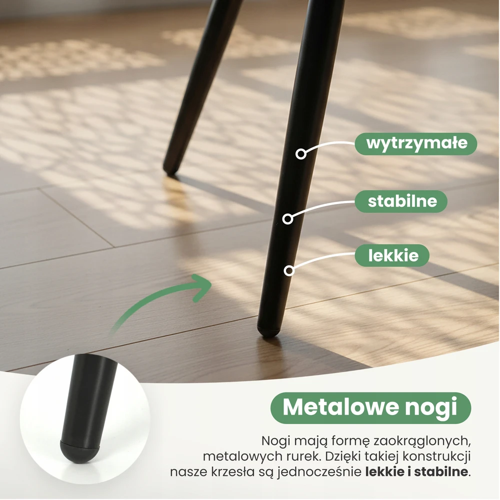 Akord 2x Minkšta dygsniuota kėdė valgomojo buteliukui Žalias NERO rinkinys