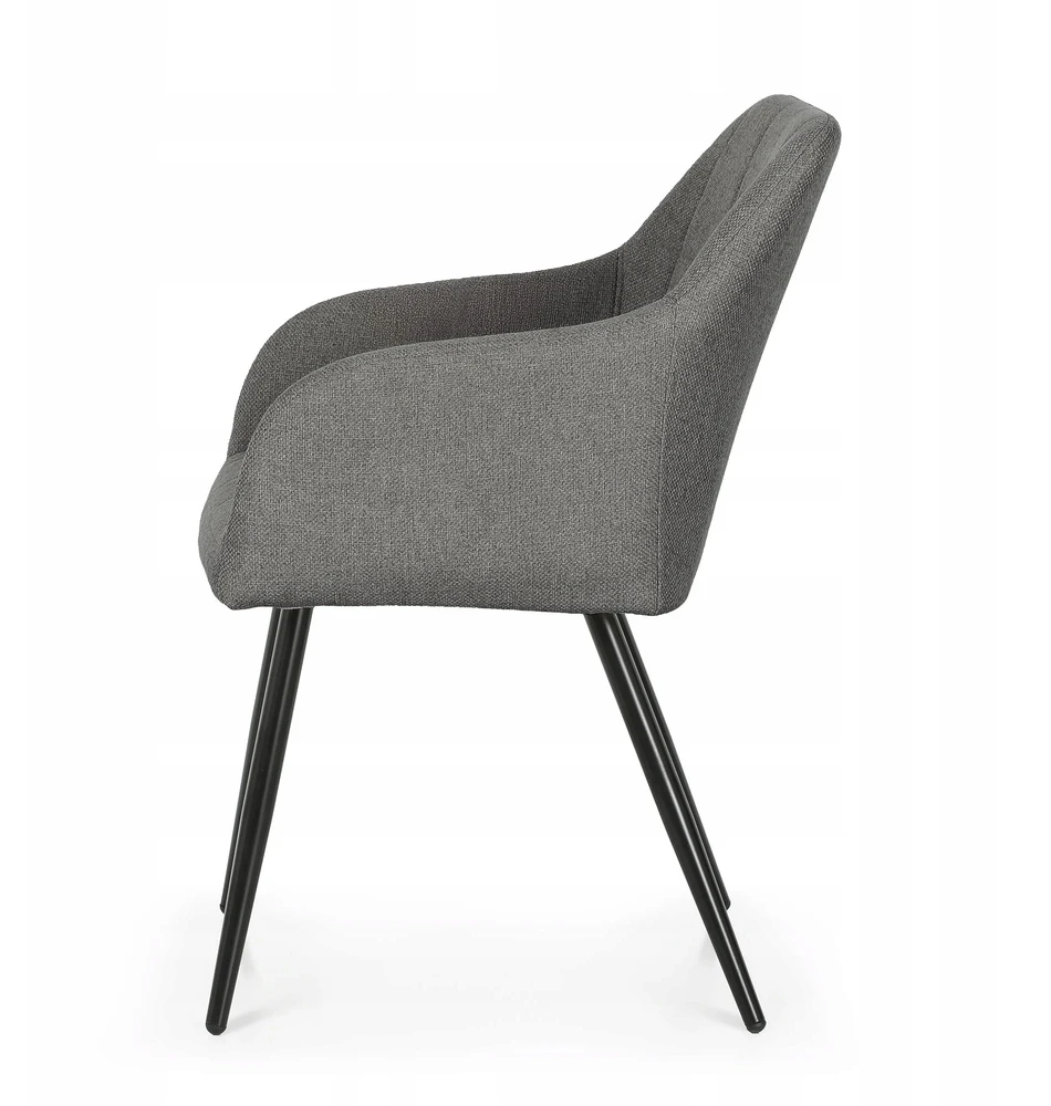 Akord 2x Minkšta kėdė iš lumos audinio svetainei LUXANO Dark Graphite Juodas