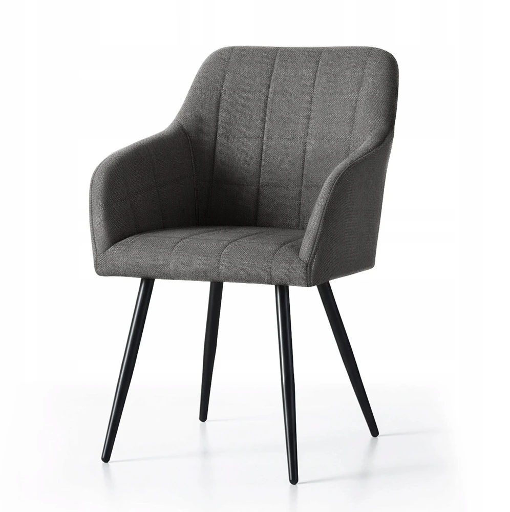 Akord 2x Minkšta kėdė iš lumos audinio svetainei LUXANO Dark Graphite Juodas