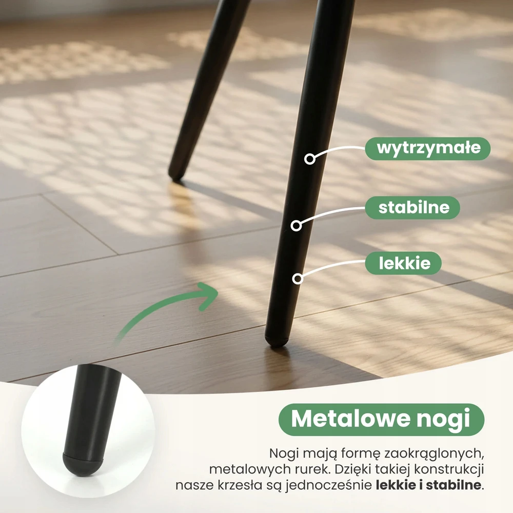 Akord 2x Minkšta kėdė su kvadratinėmis siūlėmis Kreminis LUXANO Juodas n