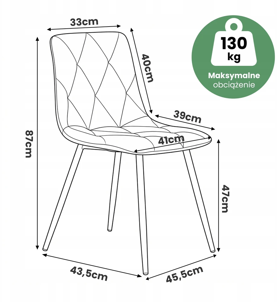 Akord 2x moderni smėlio spalvos MILO minkšta dygsniuota kėdė juodomis kojomis