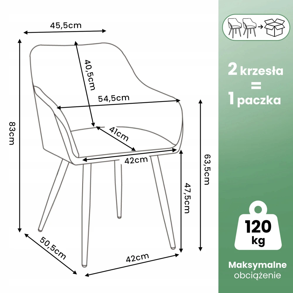 Akord 2x Veliūru aptraukta kėdė. sklandžiai Butelis Žalias ESTELLE Auksinės kojos