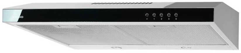 Cooker hood under-cabinet AKPO WK-7 K GLASS 50 JUODA/Juoda SZKŁO (166 m3/h, 500mm, juodos spalvos)