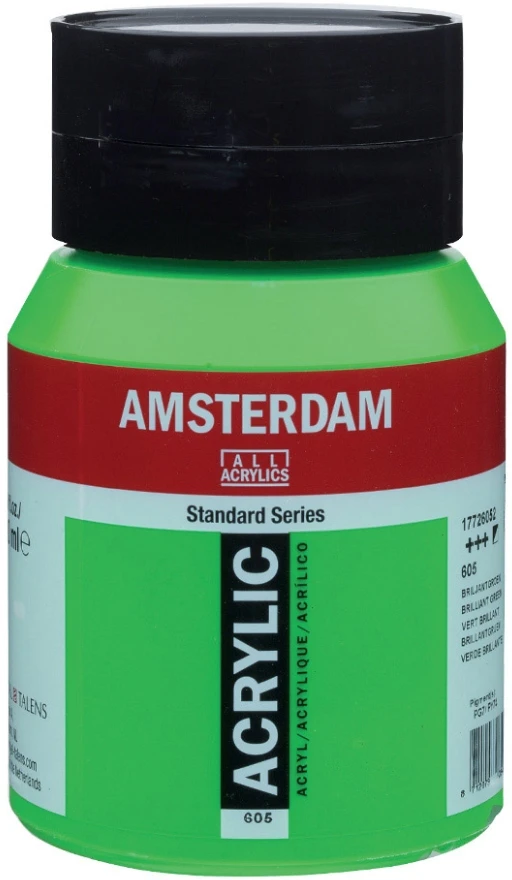 Artequipment Akrilinė Danga - Ryškiai žalia - 605 - Amsterdamas - 500ml indas