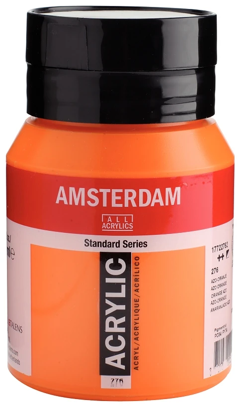Akrilinė dažai - Amsterdam - ORANŽINIS AZO - 500ml - Atsparumas šviesai - Ilgaamžis