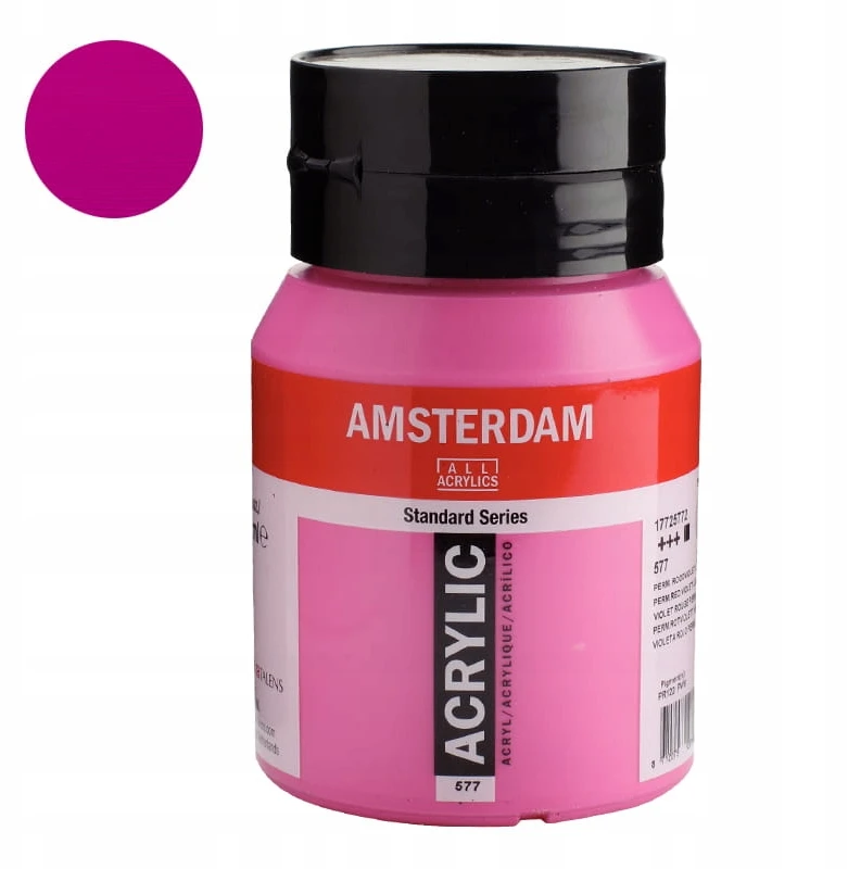 Akrilinė dažai - Amsterdamas - 500ml - Raudonasis Violetas - Atsparumas šviesai - Ilgaamžis