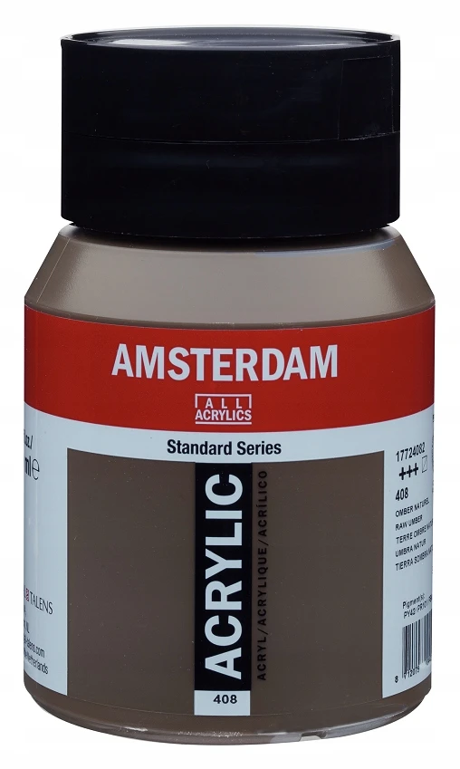 Akrilinė dažai - Natūralus šešėlių žemė - 408 - Amsterdamas - 500ml indelis