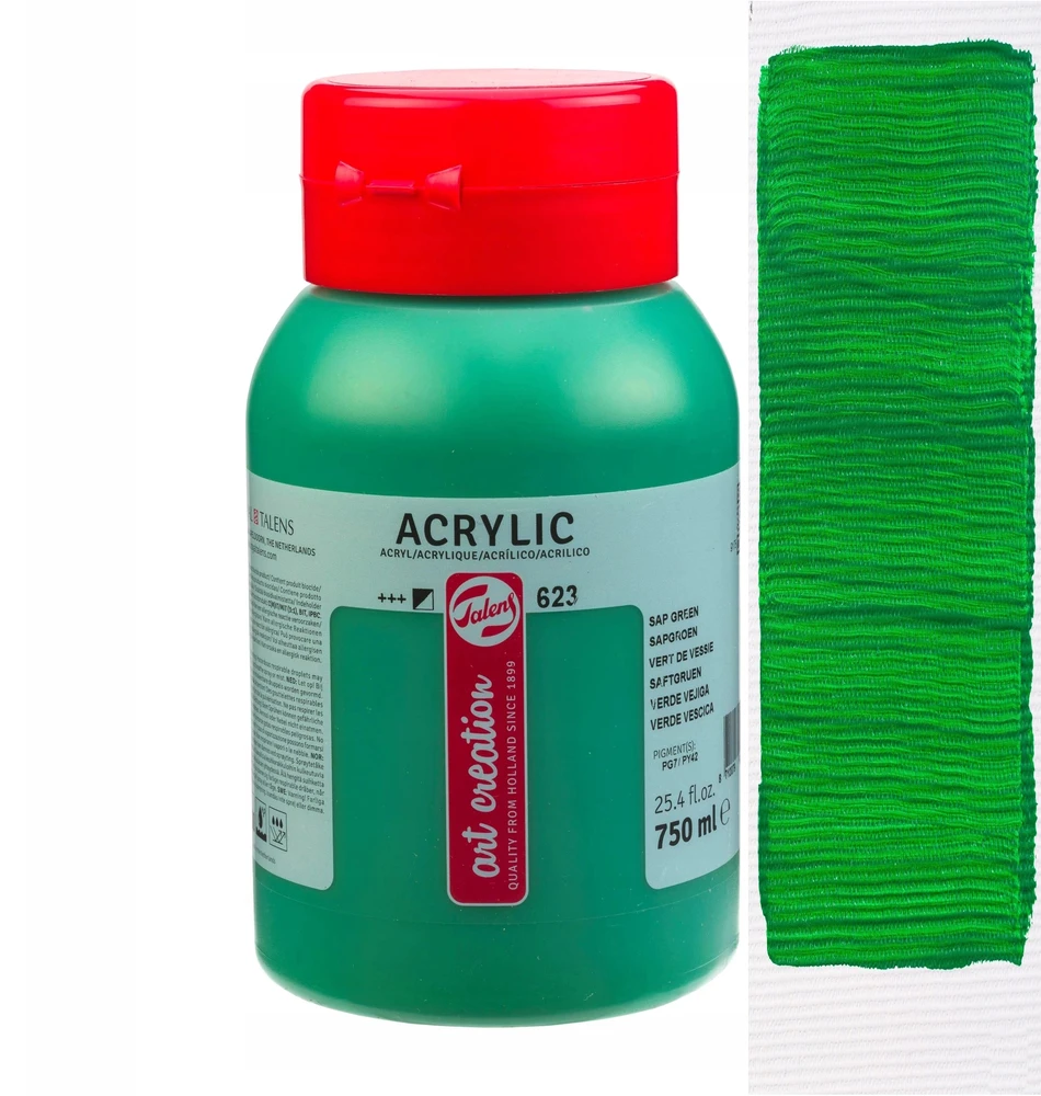 Akrilinė dažai - Šlapimo žalia - 623 - 750 ml talpa - Talens Art Creation