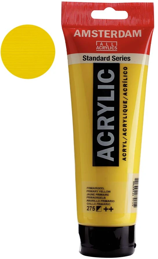 Akrilinė dažai tūbelėje - Pirminė geltona - 275 - Amsterdam - 250ml