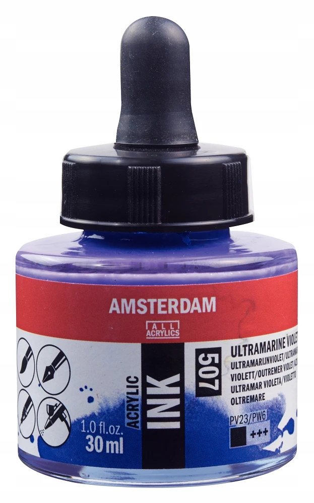 Akrilinė rašalo buteliukas Amsterdam 30ml ultramarino violetinė